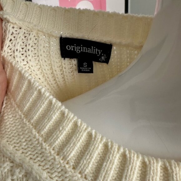 Originality Cozy Cream Cherry Knit Sweater - Picture 2 of 5